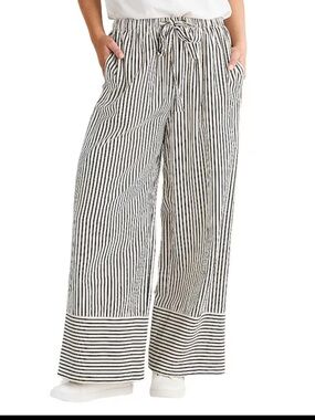 Brave + True Portia Striped Wide Leg Pant Small